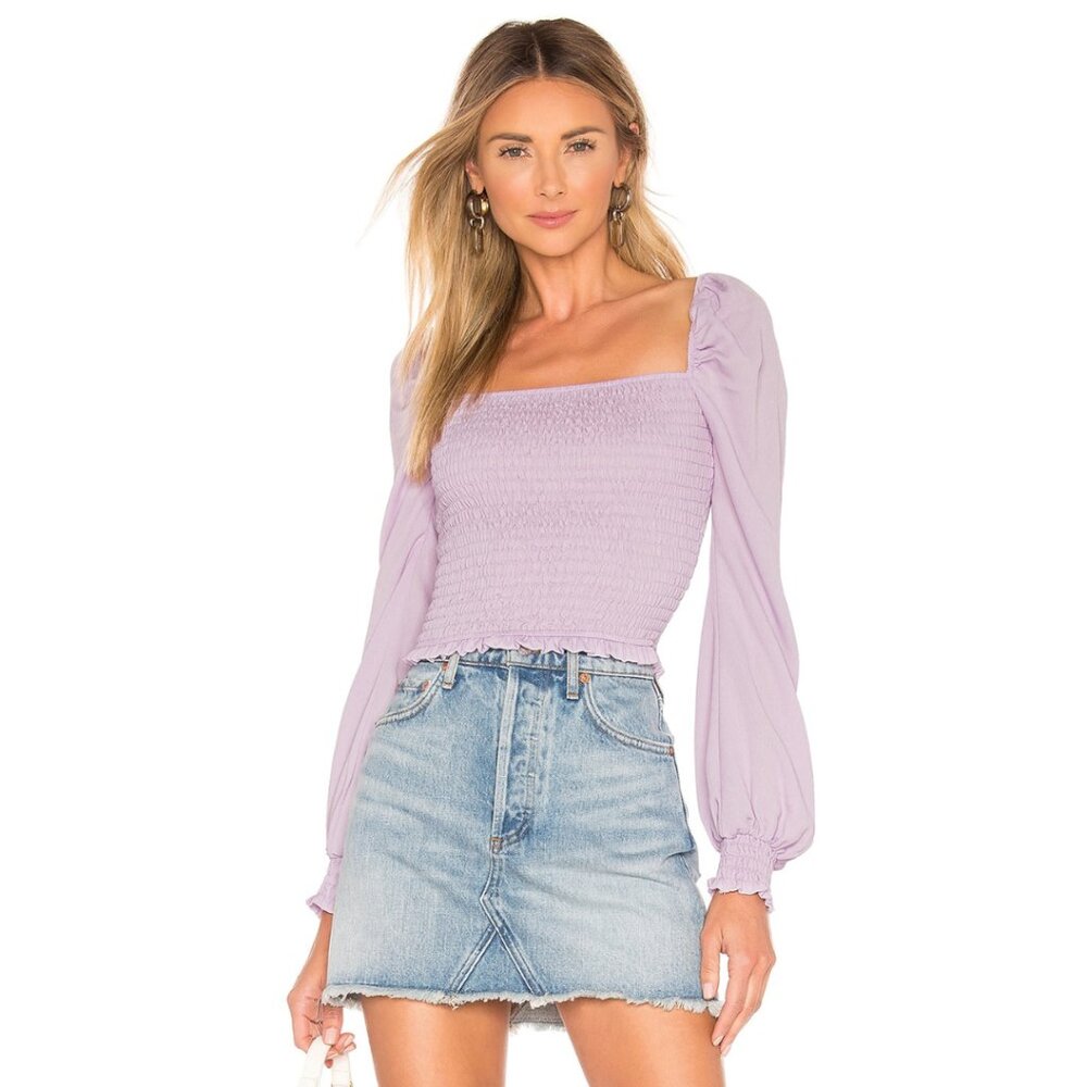 REVOLVE Superdown Lilac Puffy Sleeve Top